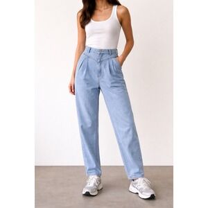 Lee High Rise Pleated Jeans‎ Vintage 90s Womens 16 Long Made USA Denim